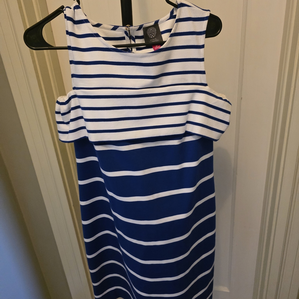 Vince Camuto Navy and White Striped Dress